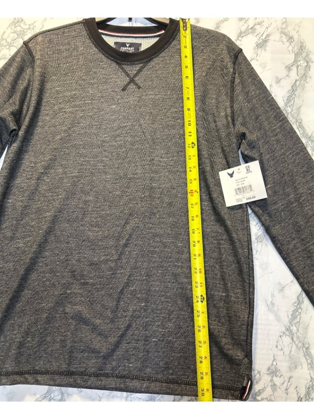Company Eighty One Mens L Black Long Sleeve Crewneck Shirt Casual Wear New - Picture 4 of 10